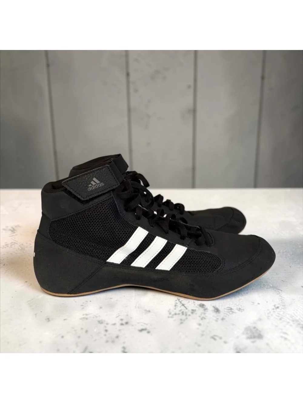 Adidas HVC 2 Wrestling Boxing Shoes Black White Men's Size 10